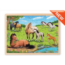 Puzzle 96pcs - Cavalos no prado